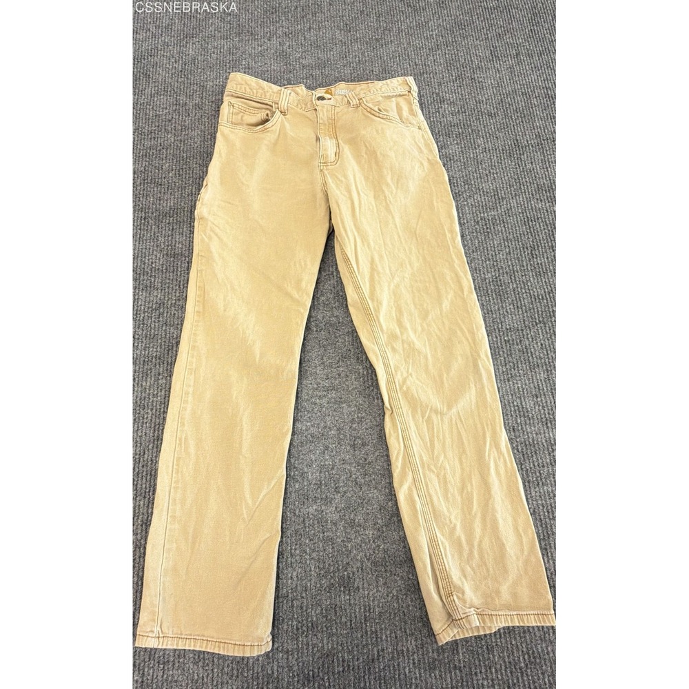 Carhartt Tan Men's Relaxed Fit Canvas Carpenter Pants Tan Workwear Utility 32x30